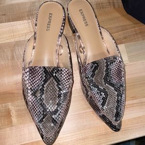Express Snake Skin Slide Mule Size 10